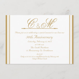 Invitación de Bodas de Oro con Monogramas