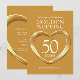 Invitación de bodas de oro corazón 50 años fiesta 