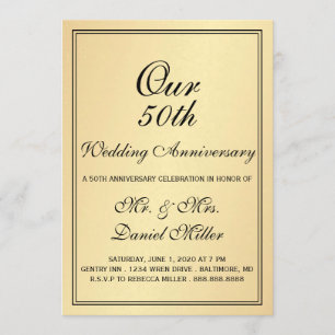 Invitación de bodas de oro de 50 años de boda en l