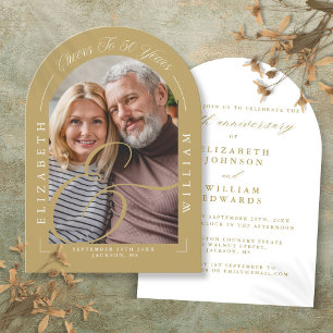 Invitación de bodas de oro de Photo Arch Caligrafí