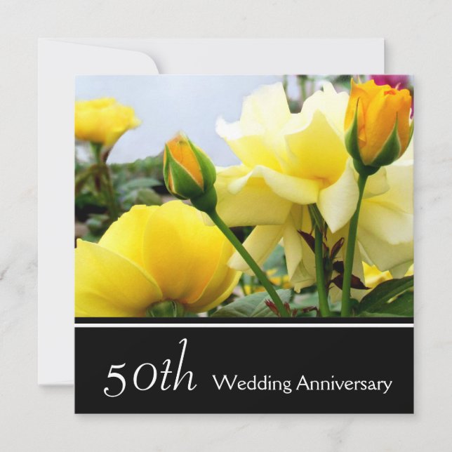 Invitación de bodas de oro de Tea Roses 50 (Anverso)