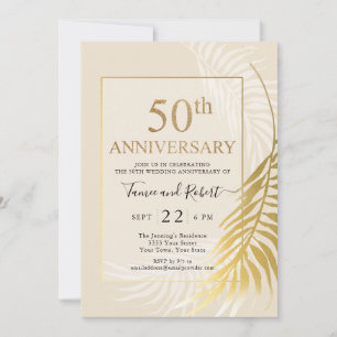 Invitación de bodas de oro elegante en oro blanco