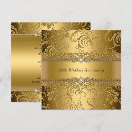Invitación de Bodas de Oro Floral con Remolino 50º