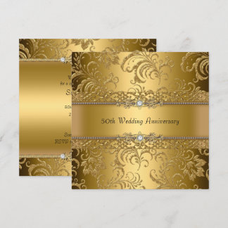 Invitación de Bodas de Oro Floral con Remolino 50º