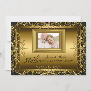 Invitación de Bodas de Oro Jewel Damask Gold 50 An