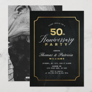 Invitación de Bodas de Oro Tipográfica para Aniver