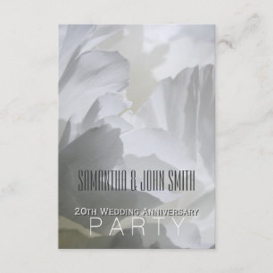 Invitación de bodas de peonía 20 aniversario de bo