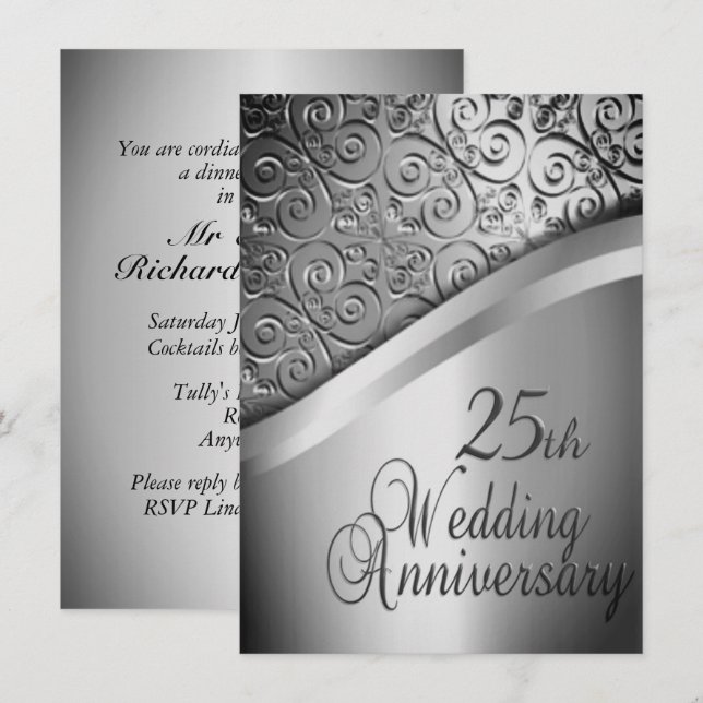 Invitación de Bodas de Plata (Anverso / Reverso)