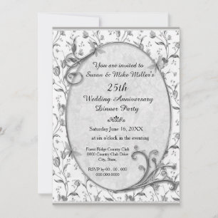 Invitación de bodas de plata 25 aniversario de bod