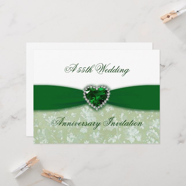 Invitación de Bodas de Plata Damasco 55 Aniversari (Anverso/Reverso In Situ)