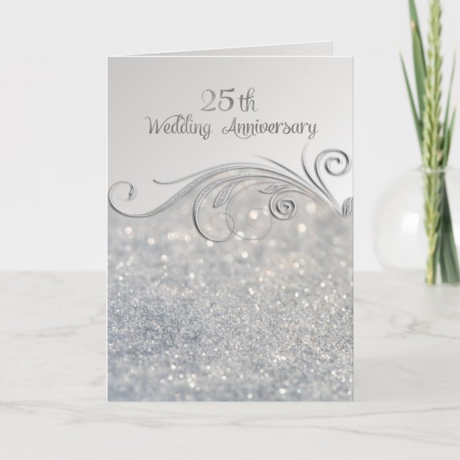 Invitación de Bodas de Plata de 25 Aniversario Spa (Anverso)