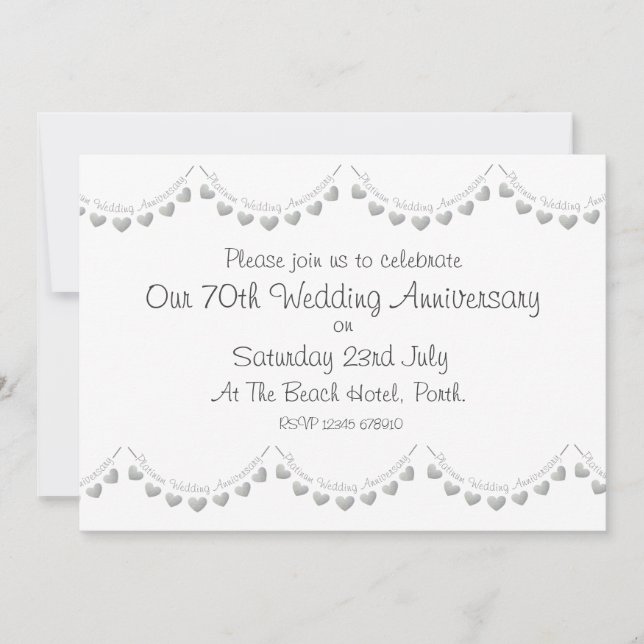 Invitación de Bodas de Platino 70 Aniversario (Anverso)