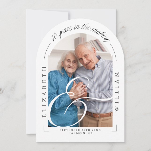 Invitación de Bodas de Porcelana con Caligrafía de (Anverso)