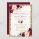Invitación de bodas de Purpurina de oro floral de  (Anverso / Reverso)