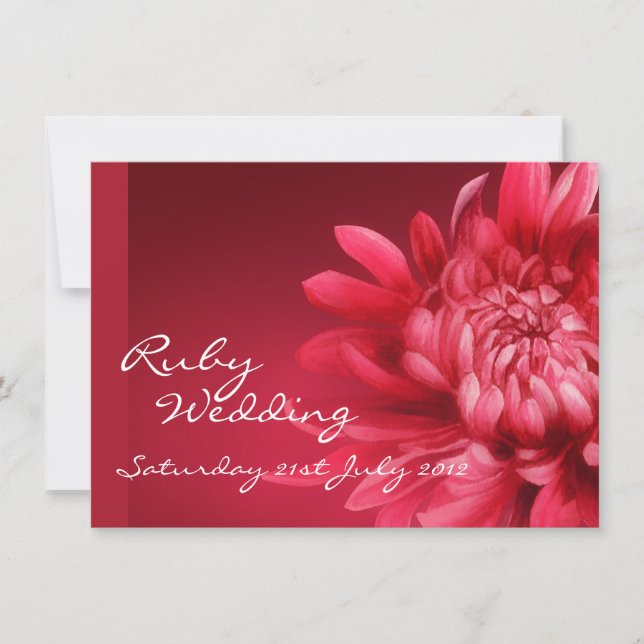 Invitación de bodas de rubí 40º (Anverso)