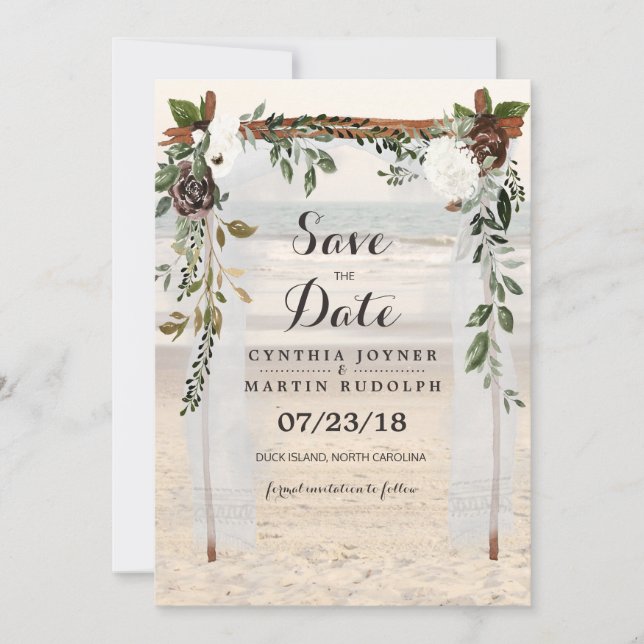 Invitación de bodas de Save the Date de Arbor de P (Anverso)