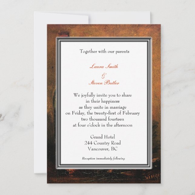 invitación de bodas de vacaciones. van Gogh (Anverso)