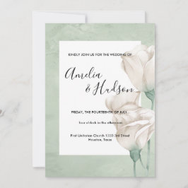 invitación de bodas de vegetación moderna