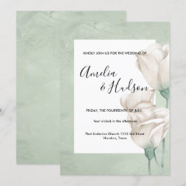 invitación de bodas de vegetación moderna