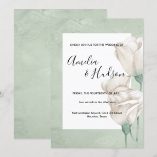 invitación de bodas de vegetación moderna