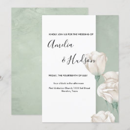 invitación de bodas de vegetación moderna