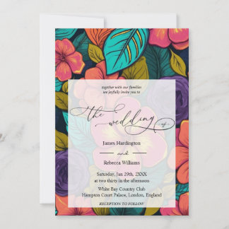 Invitación de bodas diseño de Neon Florals