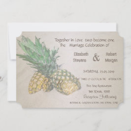 Invitación de Bodas en la Playa con Piña