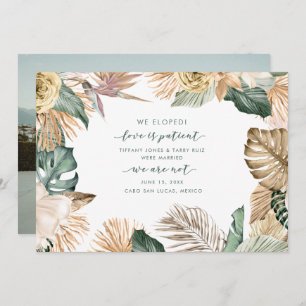Invitación de bodas en la playa de Elopement Tropi