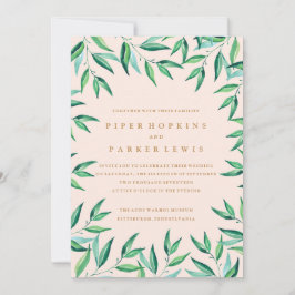 Invitación de bodas en la playa tropical moderna