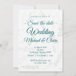 Invitación de bodas Eucalyptus Floral con RSVP
