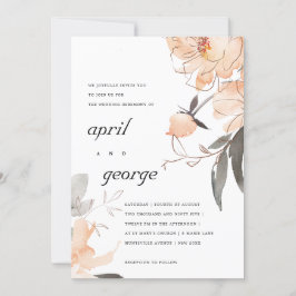 INVITACIÓN DE BODAS FLORAL AL ACUARELA RUST TERRAC