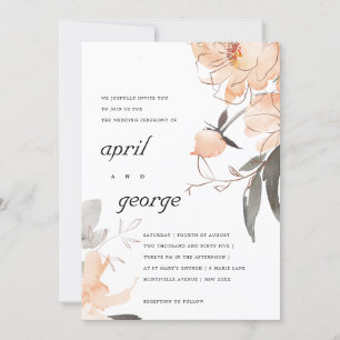 INVITACIÓN DE BODAS FLORAL AL ACUARELA RUST TERRAC