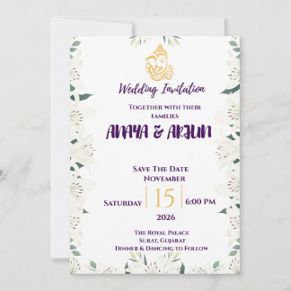 Invitación de BODAS floral elegante