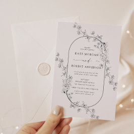 Invitación de bodas florales modernas esbozadas