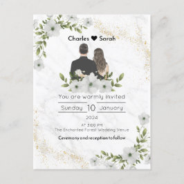 Invitación de bodas florece: un cuento de hadas fl