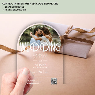 INVITACIÓN DE BODAS FOTOGRÁFICA ACRÍLICA MODERNA M