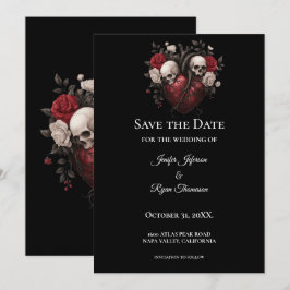 invitación de bodas góticas de halloween para guar