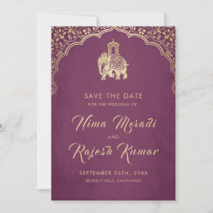 Invitación de bodas indias para guardar la fecha c