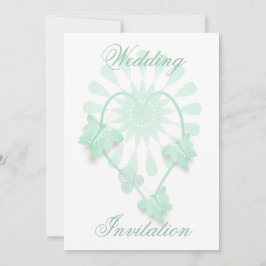 Invitación de bodas Mariposas Peppermint Corazón