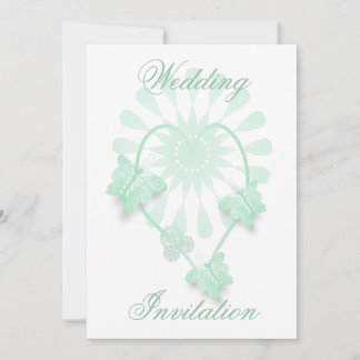 Invitación de bodas Mariposas Peppermint Corazón
