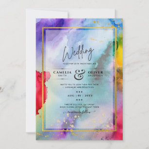 INVITACIÓN DE BODAS ORGULLO ARCOÍRIS Tinta LeahG