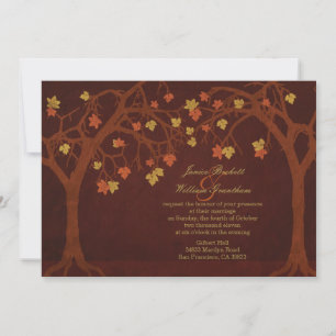 Invitación de bodas otoño/otoño de árboles frutale