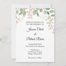 Invitación de bodas pastel floral