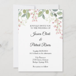 Invitación de bodas pastel floral