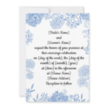 Invitación de bodas personalizable delante y atrás