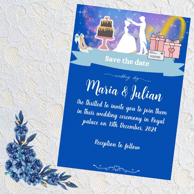 Invitación de bodas princesa azul y príncipe (Subido por el creador)