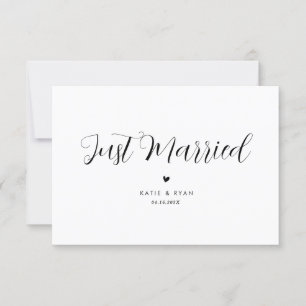 invitación de bodas recién casados, mínima y moder