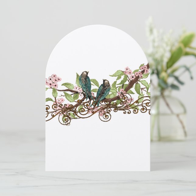 Invitación de bodas rusticas Verde azuladas de páj (Anverso de pie)