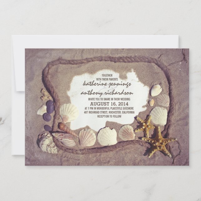 Invitación de bodas rusticas vintage (Anverso)