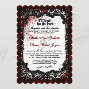Invitación de bodas salpicadas de sangre "junto co